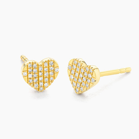 Earrings All Heart Flat Stud Waterproof