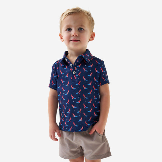 BURLEBO YOUTH POLO USA Eagle PERFORMANCE SHIRT