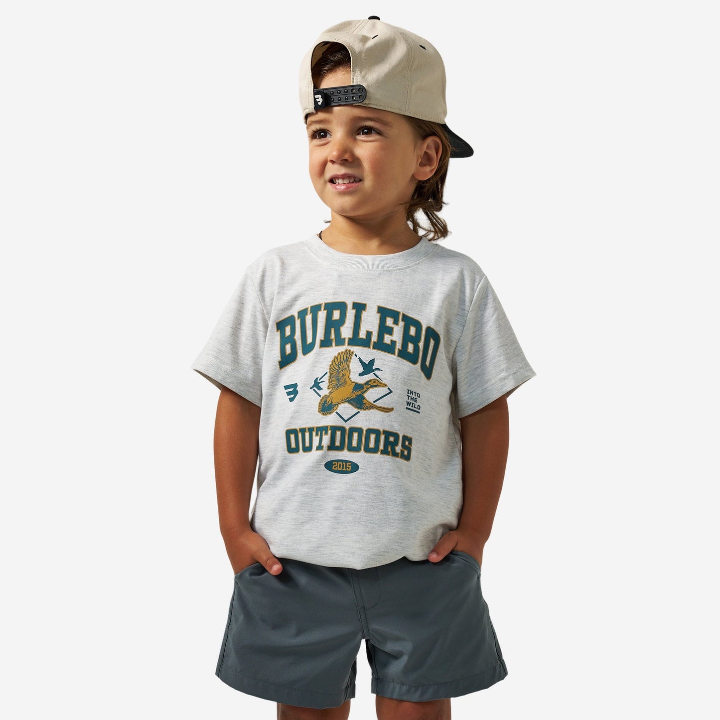 BURLEBO Youth Tee Fly Wild - ASH GREY Graphic Short Sleeve