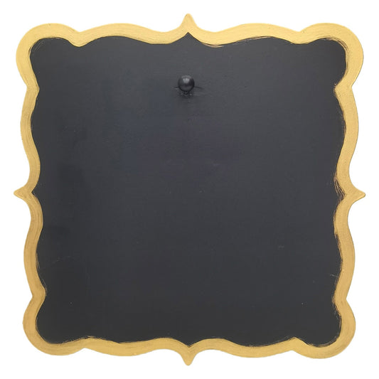 Round Top Display Board Black & Gold Scallop