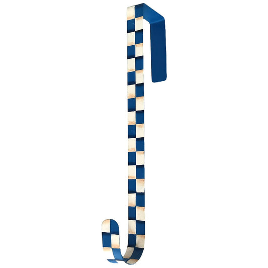 Wreath Hanger Check Blue & White