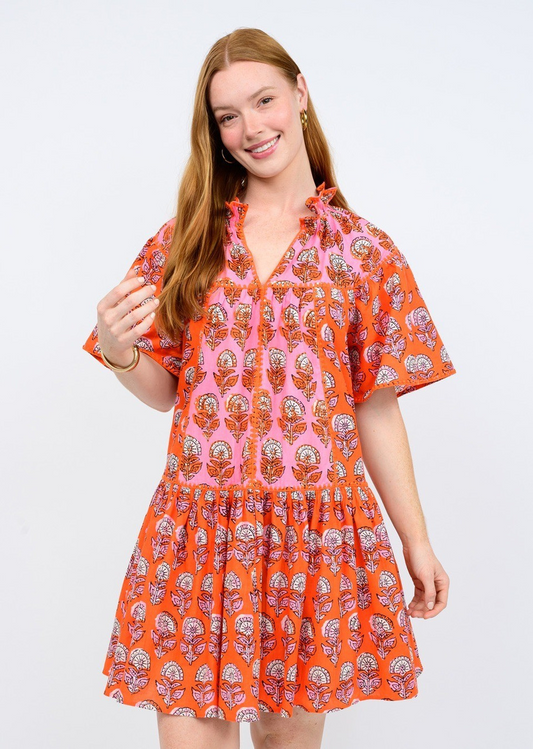 UF DRESS PATCHED IN BLOCK