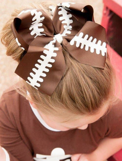 Hair Bow Football Texas Size