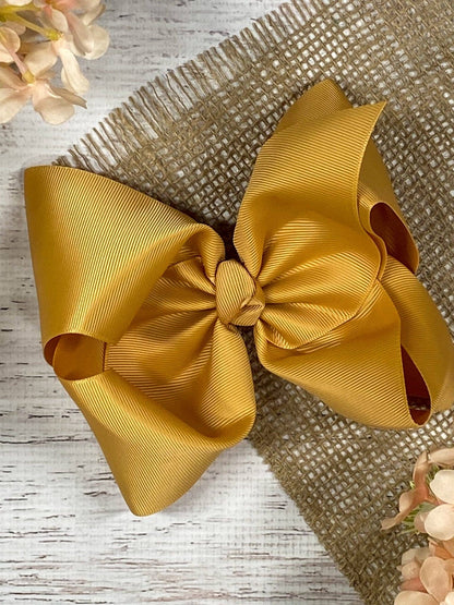 Hair Bow Texas Size Grosgrain Alligator Clip 6.5"