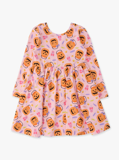 Dress Pumpkin Boo Crew Knit Long Sleeve Twirl Girls
