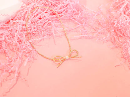Bow Gold Necklace
