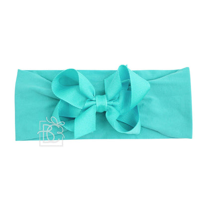Hair Bow WIDE PANTYHOSE HEADBAND W/CLASSIC GROSGRAIN