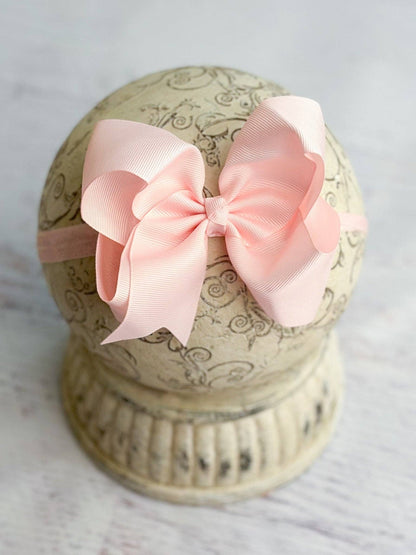 Hair Bow Classic Grosgrain - Satin Headband - 4.5"