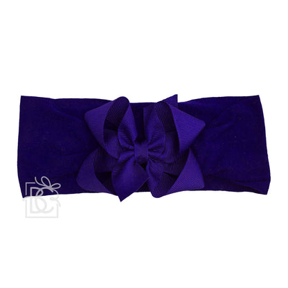 Hair Bow WIDE PANTYHOSE HEADBAND W/CLASSIC GROSGRAIN
