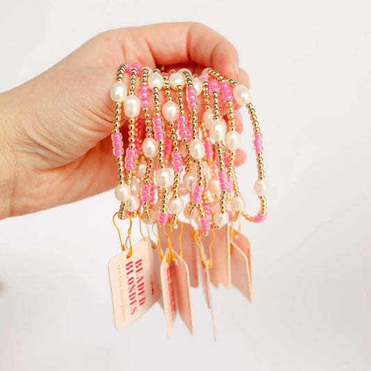 Poppi Bracelet Hot Pink Pearl