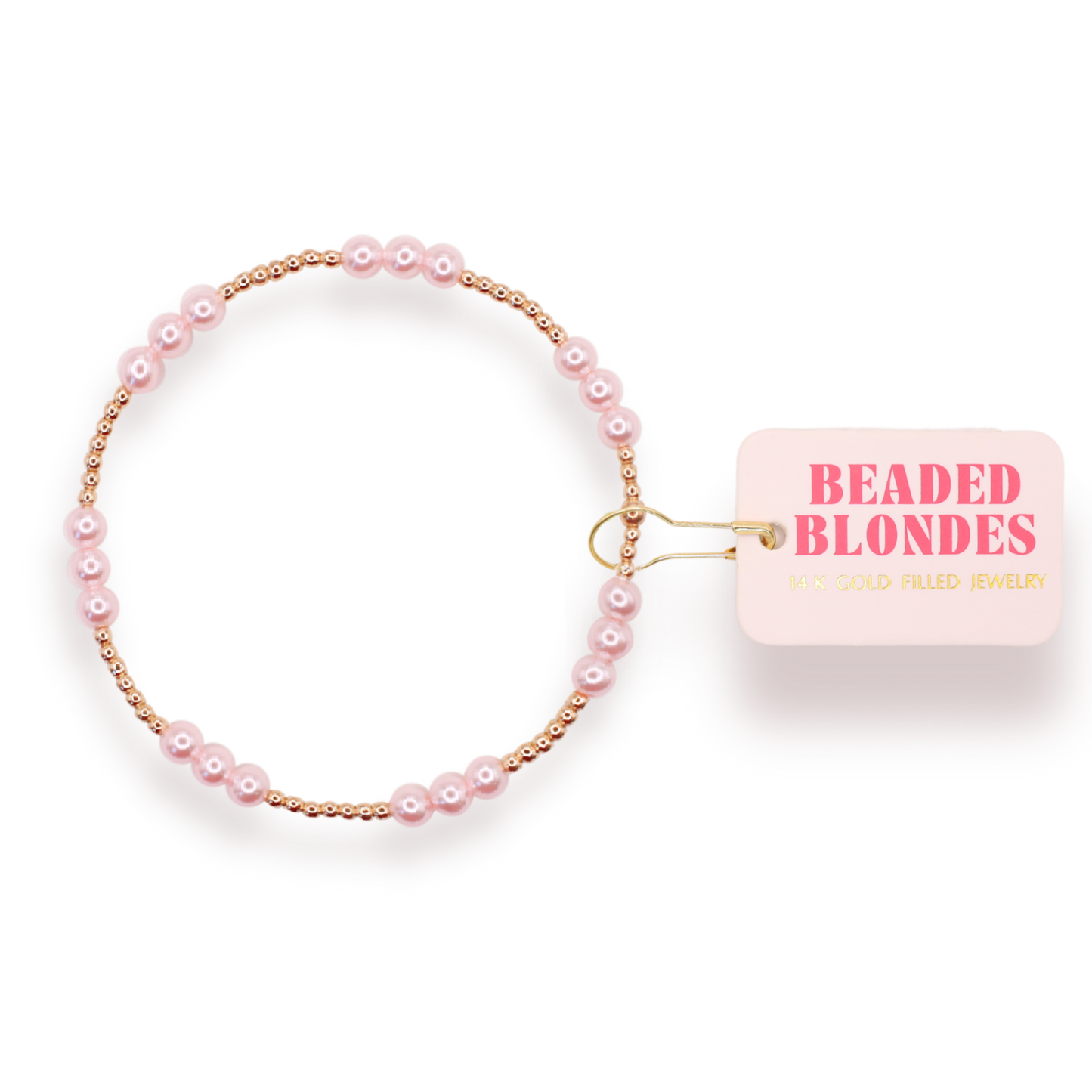 Bracelet ILY Pink Pearl in Gold