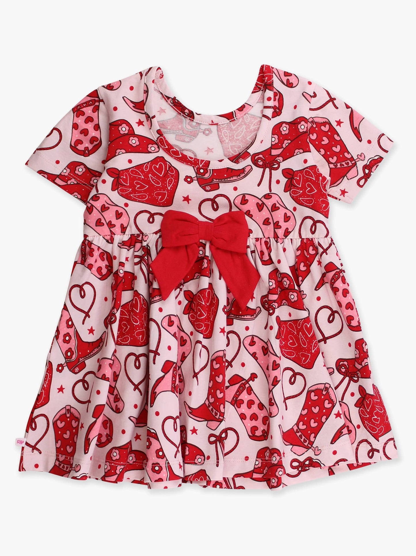 Dress Lasso Love Short Sleeve Knit Twirl Girls