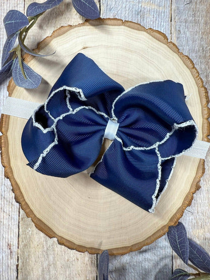 Hair Bows Classic Moonstitch Boutique Bows Girls Hair Accessories Clip or Headband