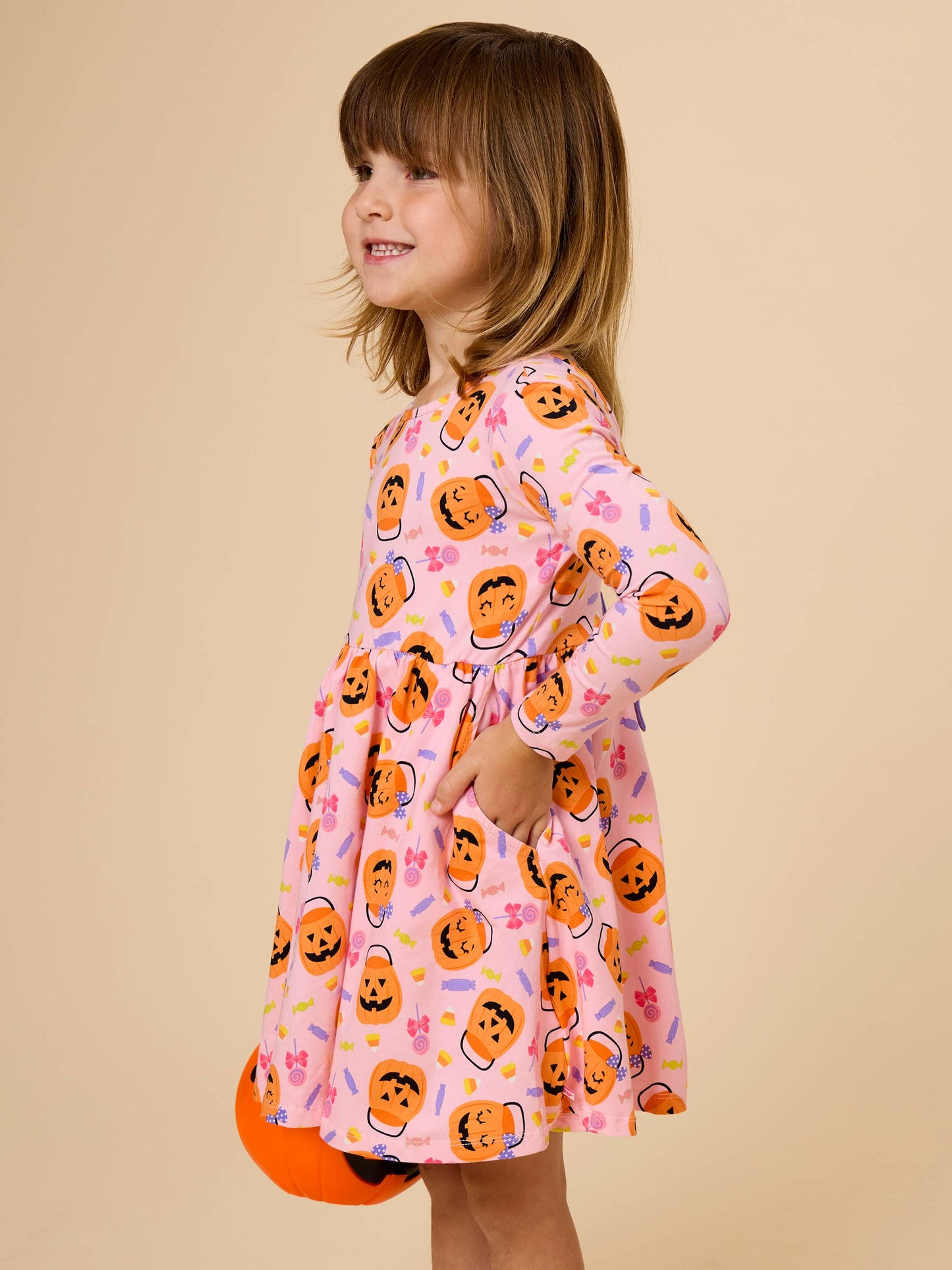 Dress Pumpkin Boo Crew Knit Long Sleeve Twirl Girls