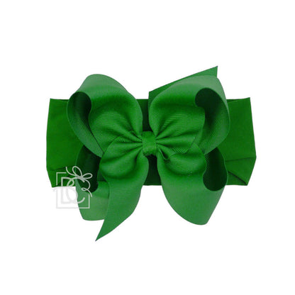 Hair Bow WIDE PANTYHOSE HEADBAND W/CLASSIC GROSGRAIN