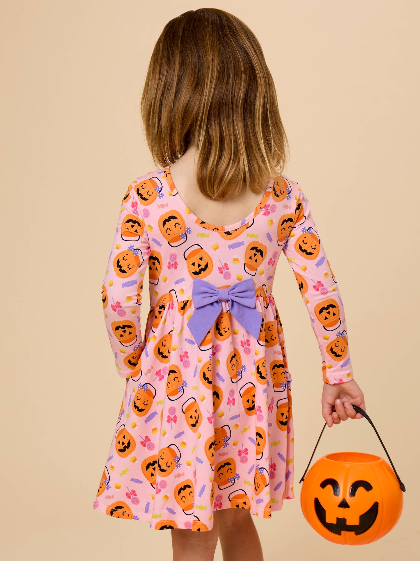 Dress Pumpkin Boo Crew Knit Long Sleeve Twirl Girls
