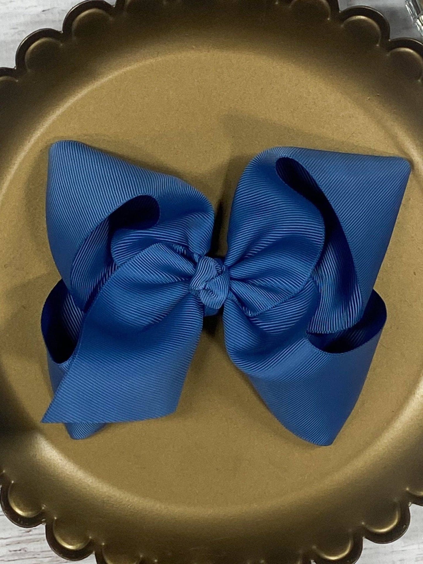 Hair Bow Oversize Grosgrain  Alligator Clip 5.5"