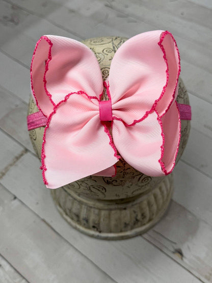 Hair Bows Classic Moonstitch Boutique Bows Girls Hair Accessories Clip or Headband