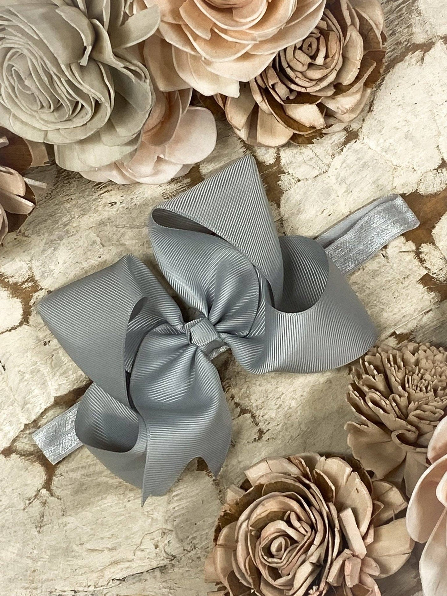 Hair Bow Classic Grosgrain - Satin Headband - 4.5"