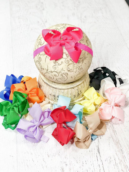 Bow Classic Scalloped - Headband - 4.5"