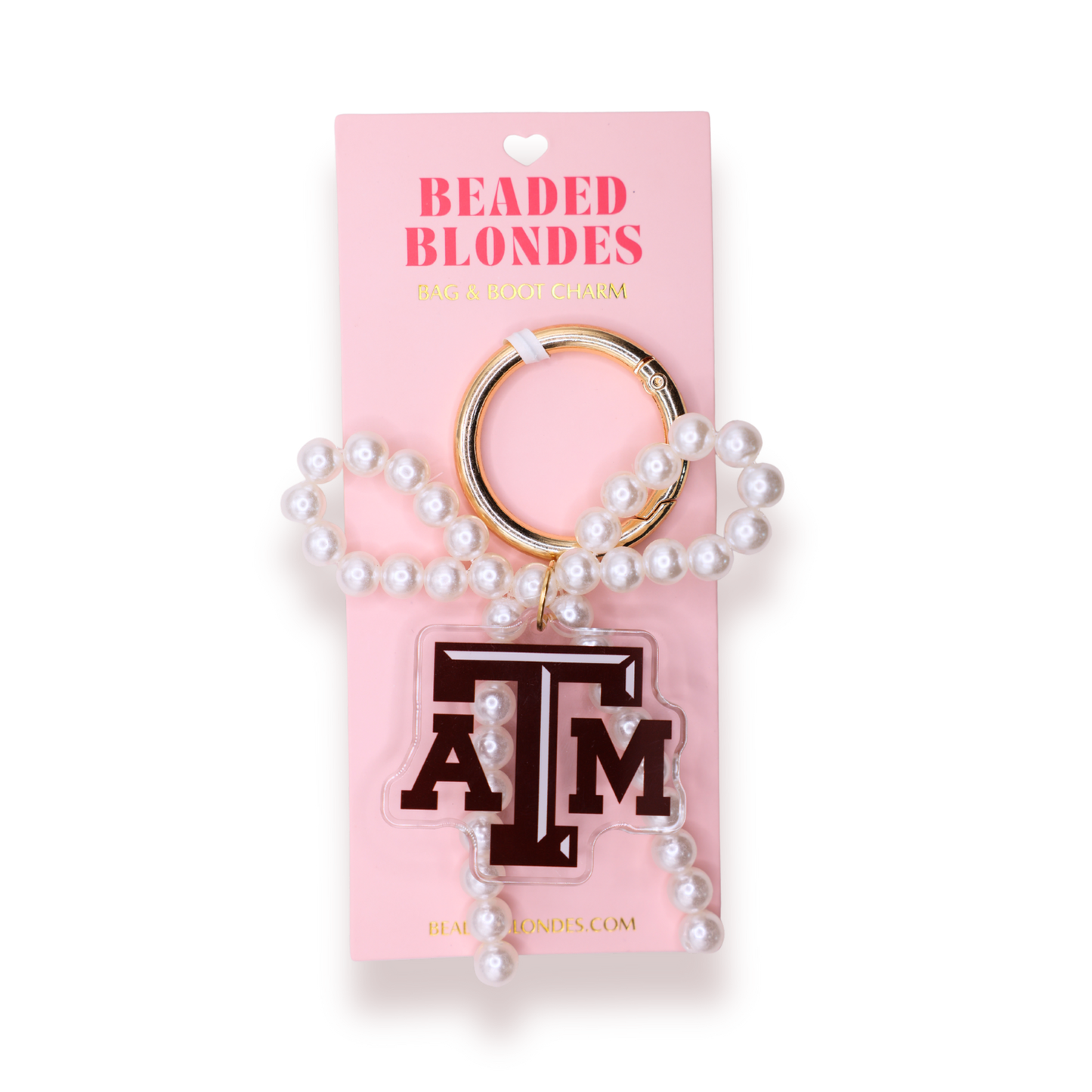 Bag & Boot Charm Texas A&M Pearl Bow