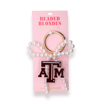 Bag & Boot Charm Texas A&M Pearl Bow
