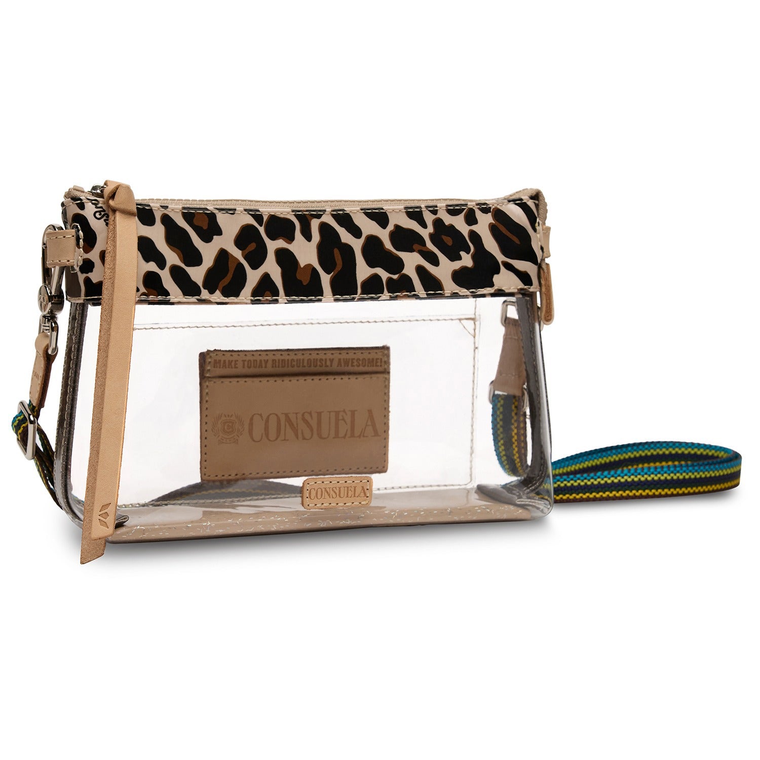 clear leopard crossbody 