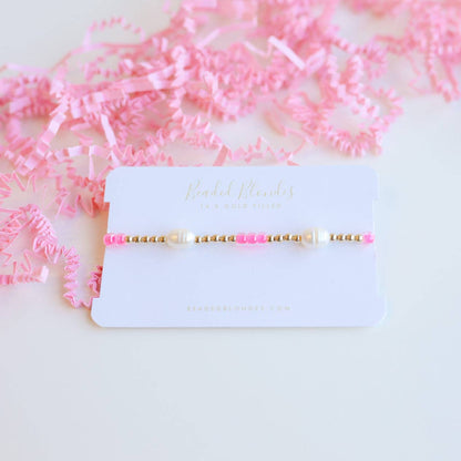 Poppi Bracelet Hot Pink Pearl