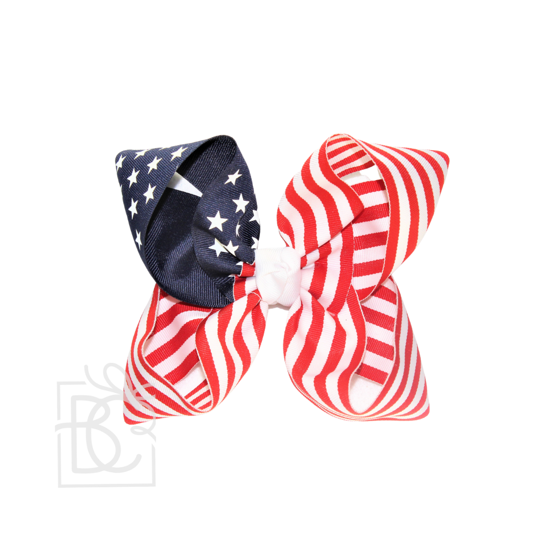 Hair Bow STARS AND STRIPES GROSGRAIN