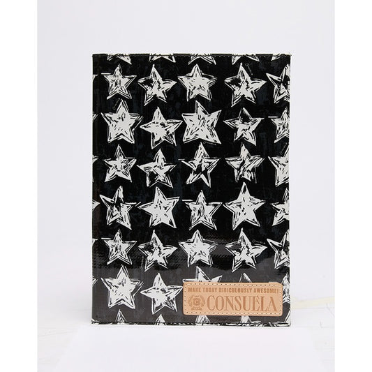 Mady Consuela Notebook, Black notebook, notebook with stars 