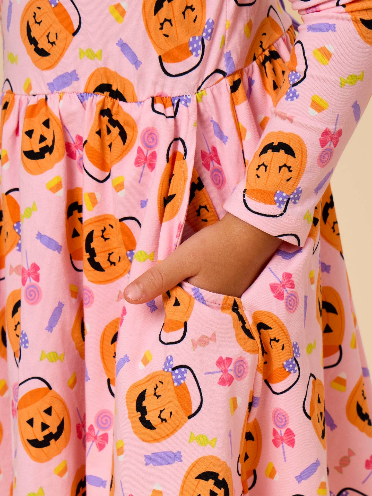 Dress Pumpkin Boo Crew Knit Long Sleeve Twirl Girls