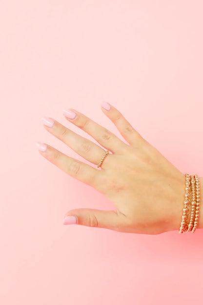 Ella Ring Beaded Band in Gold