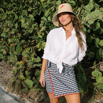 Sarong Marina Navy Gingham