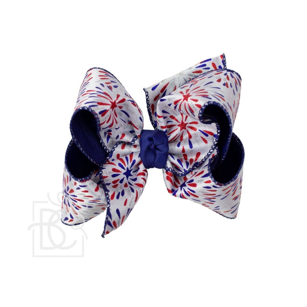 Hair Bow Firework Print