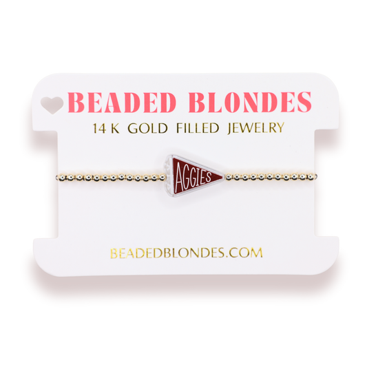 A&M Flag Bracelet on Gold