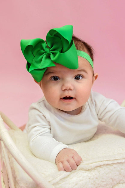 Hair Bow Classic Grosgrain - Satin Headband - 4.5"