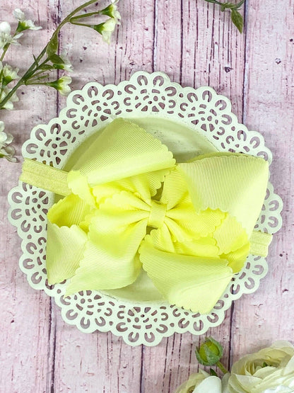 Headband Oversize Scalloped Bow - 5.5"