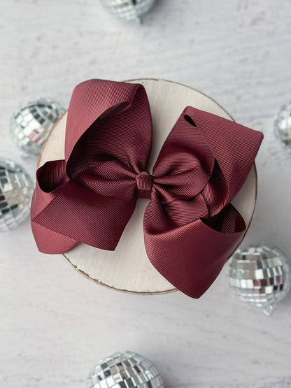 Hair Bow Oversize Grosgrain  Alligator Clip 5.5"