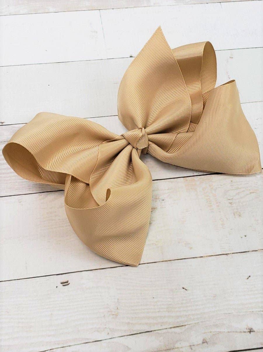 Hair Bow Texas Size Grosgrain Alligator Clip 6.5"