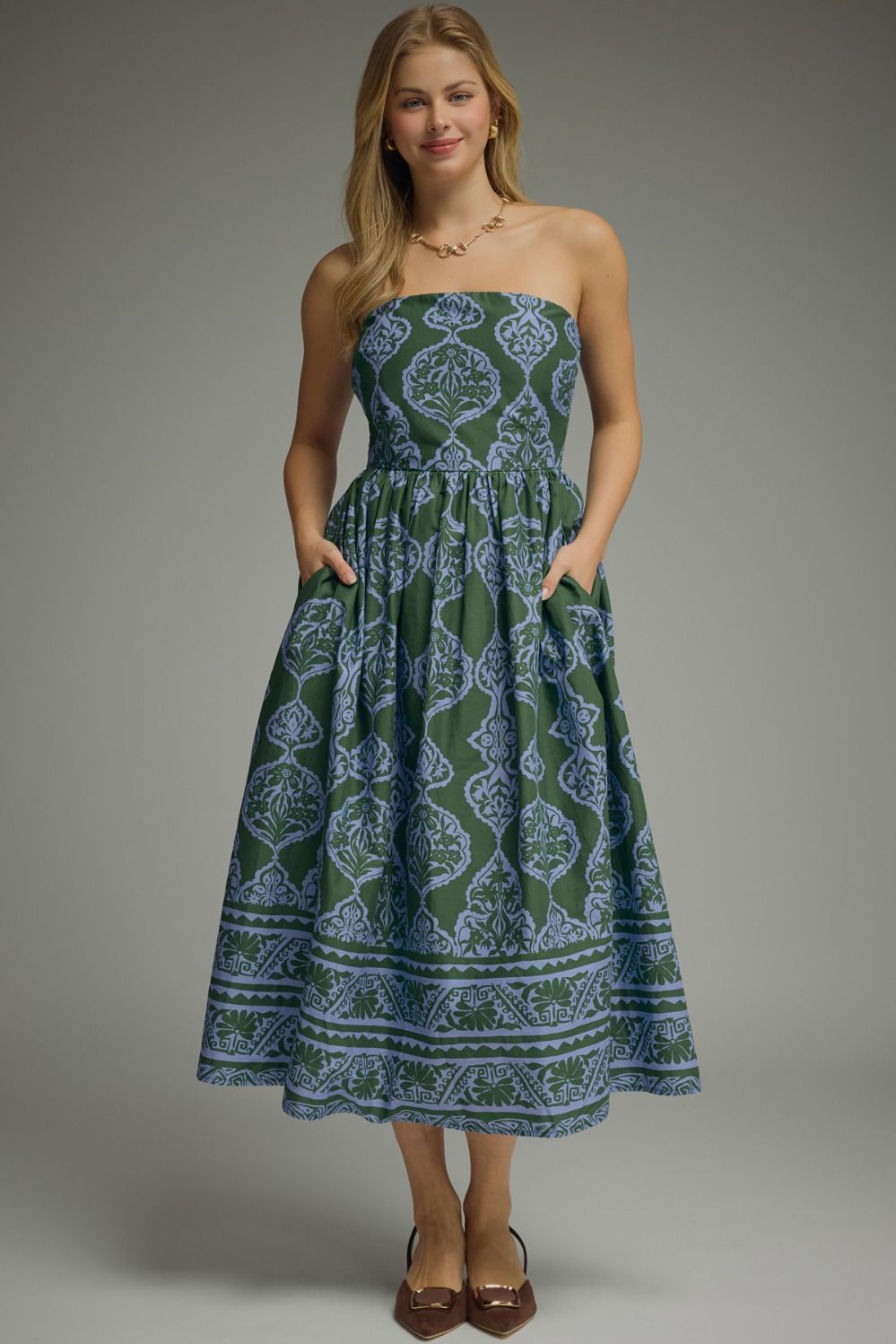 Entro Dress Printed Strapless