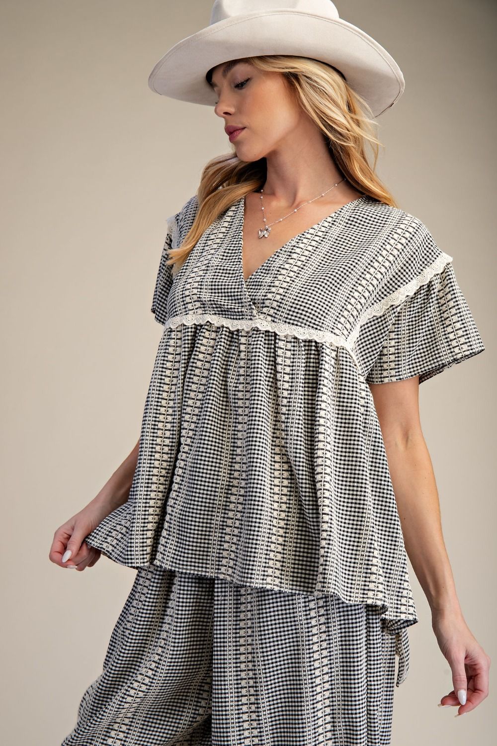TOP GINGHAM OVERSIZED