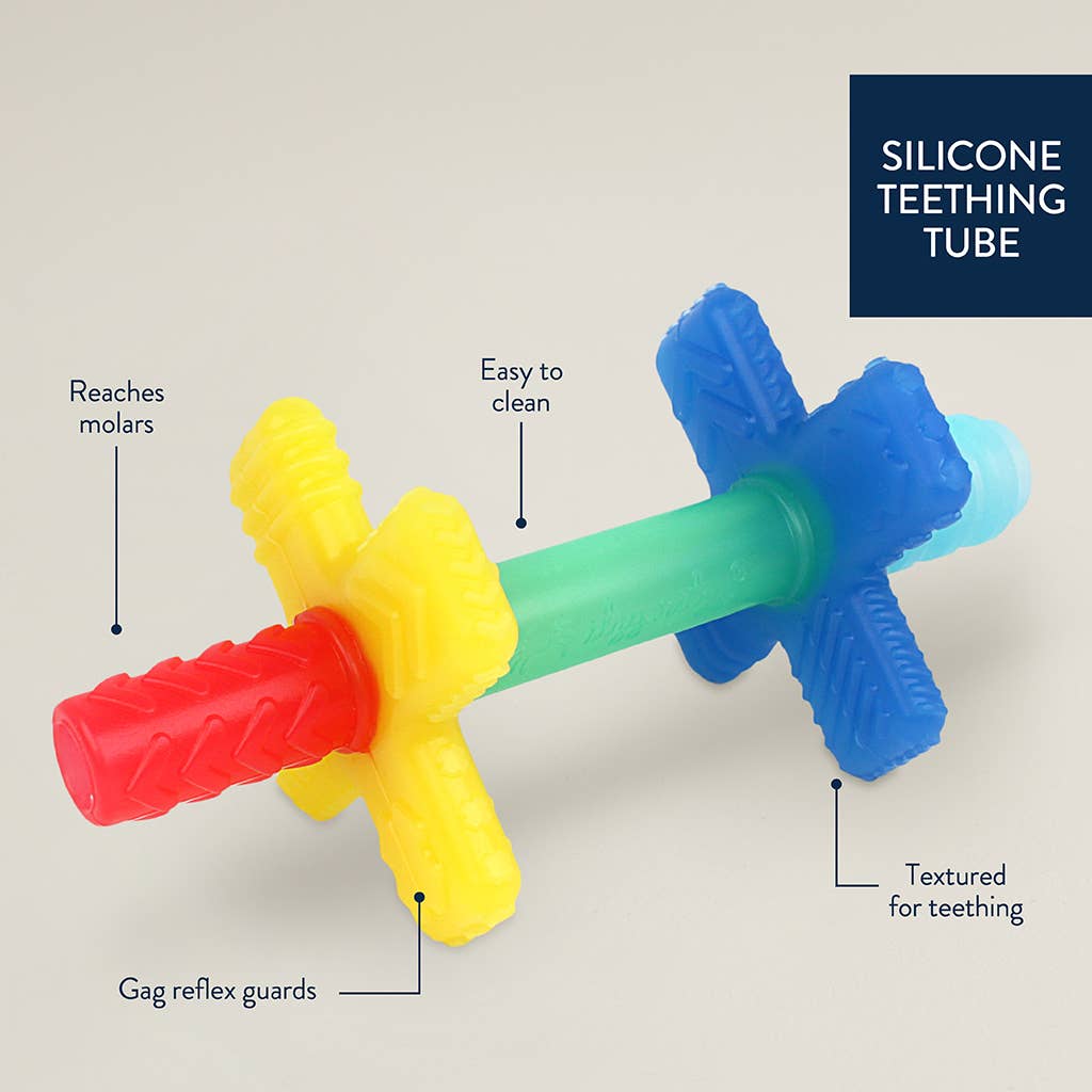 Teether Teensy Tubes™ Pink Rainbow