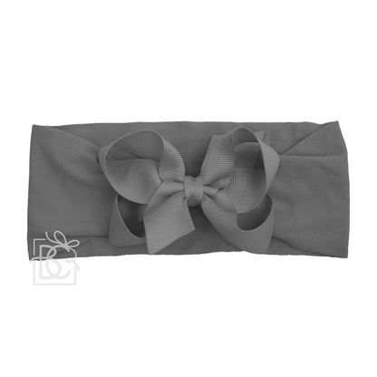 Hair Bow WIDE PANTYHOSE HEADBAND W/CLASSIC GROSGRAIN