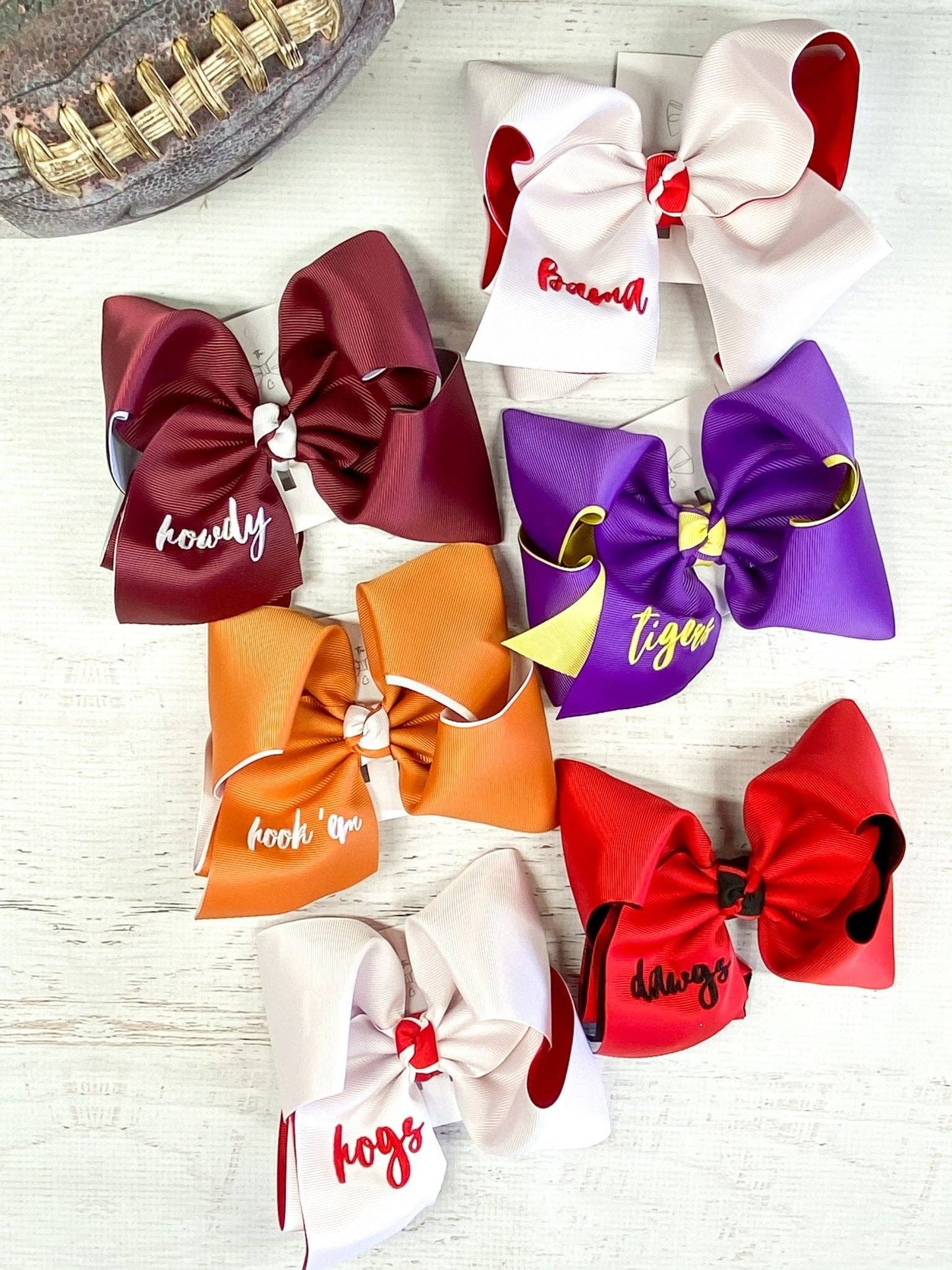 Hair Bow Double Layer School Spirit  Game Day Team