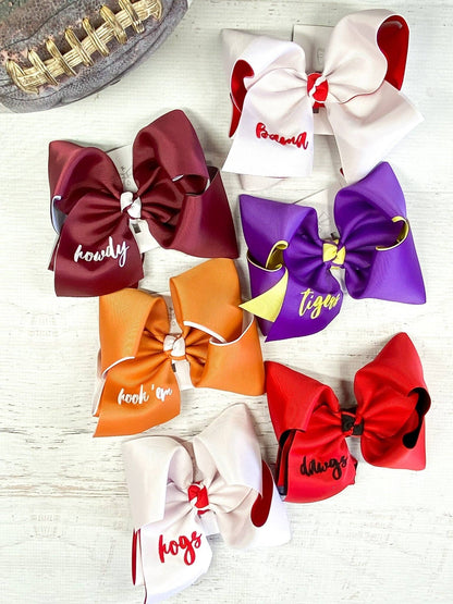 Hair Bow Double Layer School Spirit  Game Day Team
