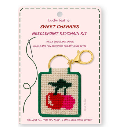 Needlepoint Keychain Kit - Cherries