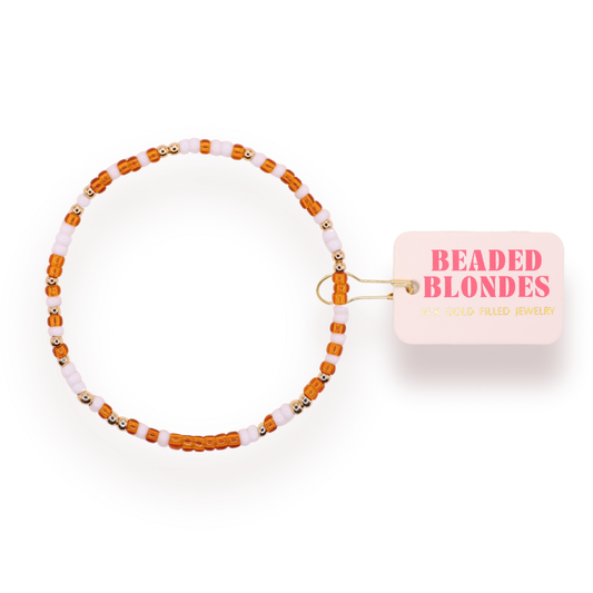 Bracelet Sprinkle Burnt Orange & White