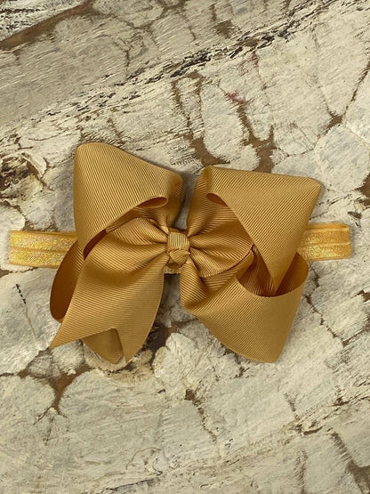 Hair Bow Classic Grosgrain - Satin Headband - 4.5"