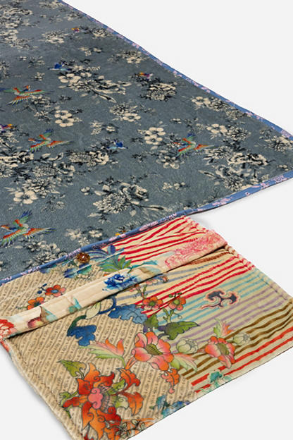 blue floral Johnny was blanket
