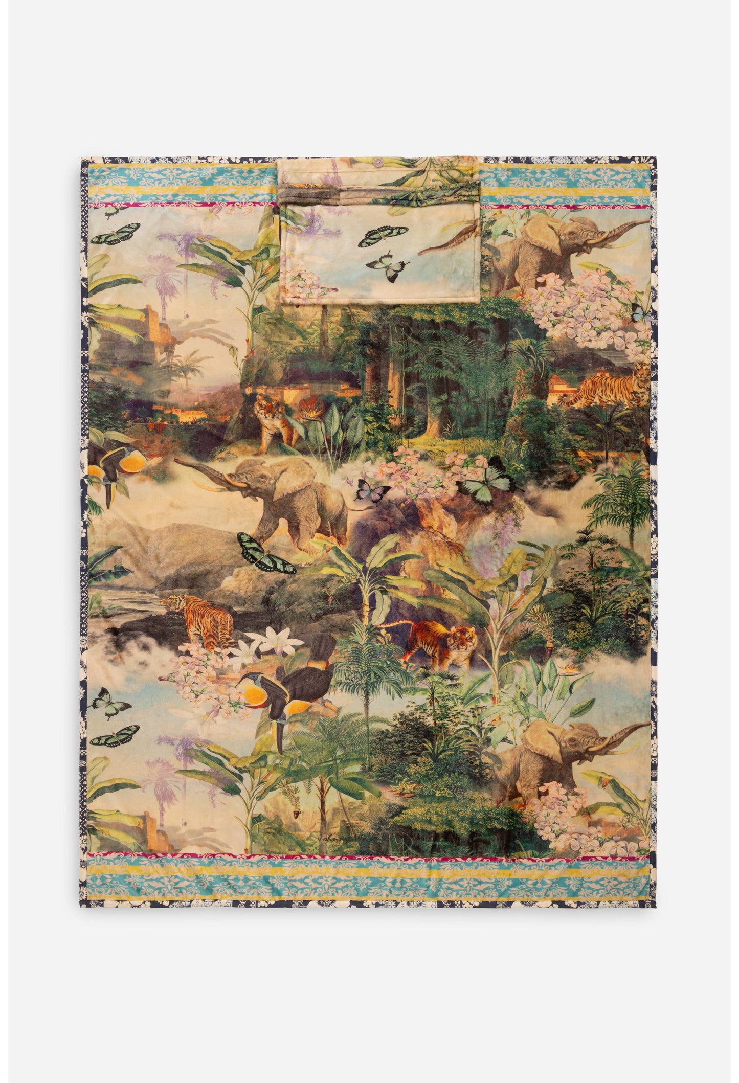 TRAVEL BLANKET REVERSIBLE W/ BAG 66X53 (Multiple Patterns)